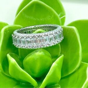 Judith Ripka Silver and White Gemstone Ring